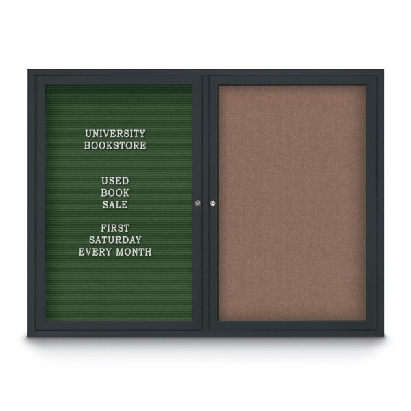 Corkboard, Med Grey/Black, 24" x 36"
